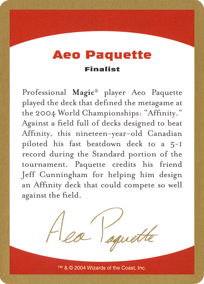 Aeo Paquette Bio  (World Championship Decks)  | Good Games Modbury
