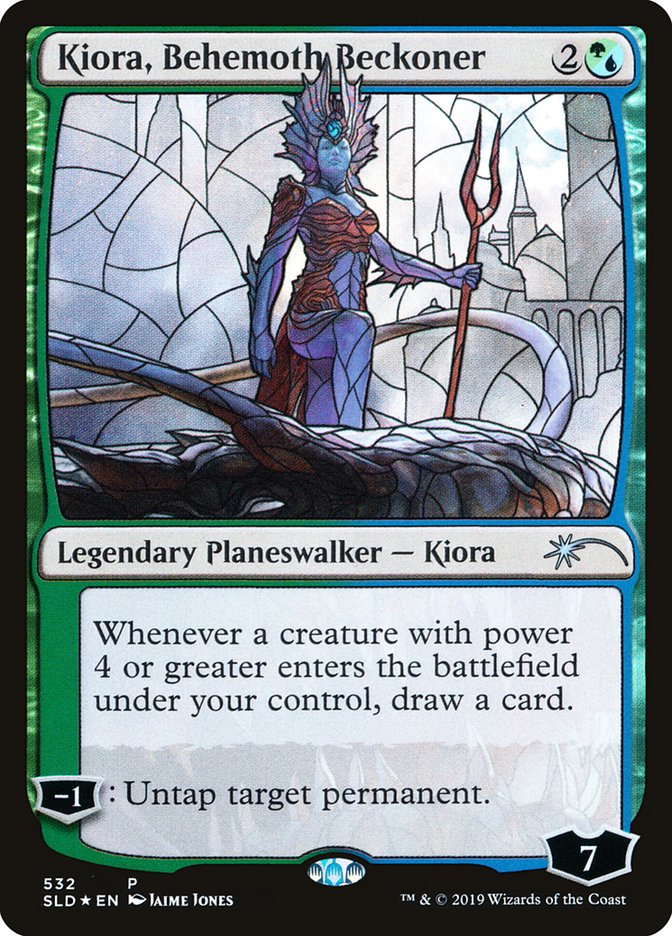 Kiora, Behemoth Beckoner (Stained Glass) [Secret Lair Drop Promos] | Good Games Modbury