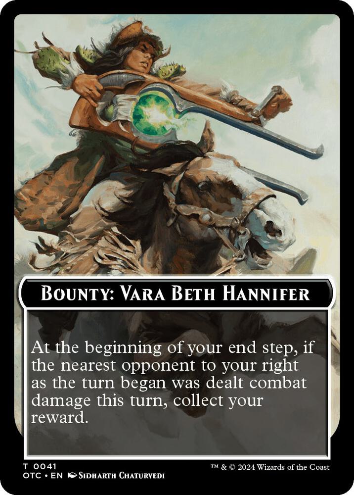 Bounty Vara Beth Hannifer Bounty Rules Double Sided Token 41 (Commander: Outlaws of Thunder Junction)  | Good Games Modbury