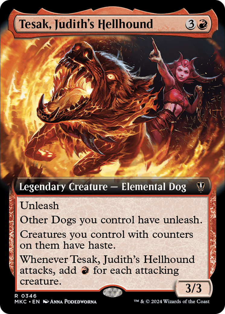 Tesak, Judith's Hellhound (Extended Art) [Murders at Karlov Manor Commander] | Good Games Modbury