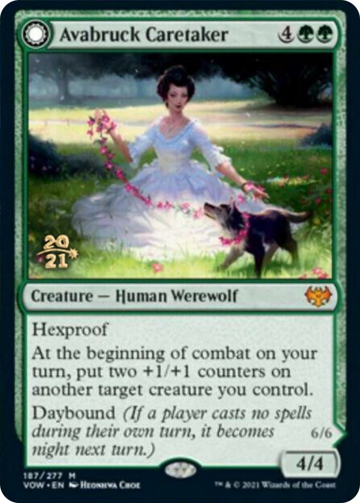 Avabruck Caretaker // Hollowhenge Huntmaster 187s/137 (Prerelease Cards)  - PreRelease Foil | Good Games Modbury
