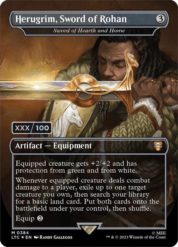Herugrim Sword of Rohan Sword of Hearth and Home Borderless Serial Numbered 384 (Commander: The Lord of the Rings: Tales of Middle-earth)  - Double Rainbow Foil | Good Games Modbury