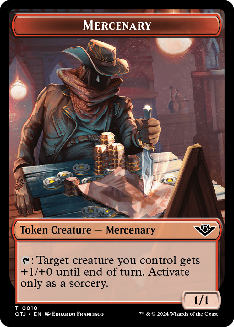 Mercenary // Golem Double-Sided Token [Outlaws of Thunder Junction Tokens] | Good Games Modbury