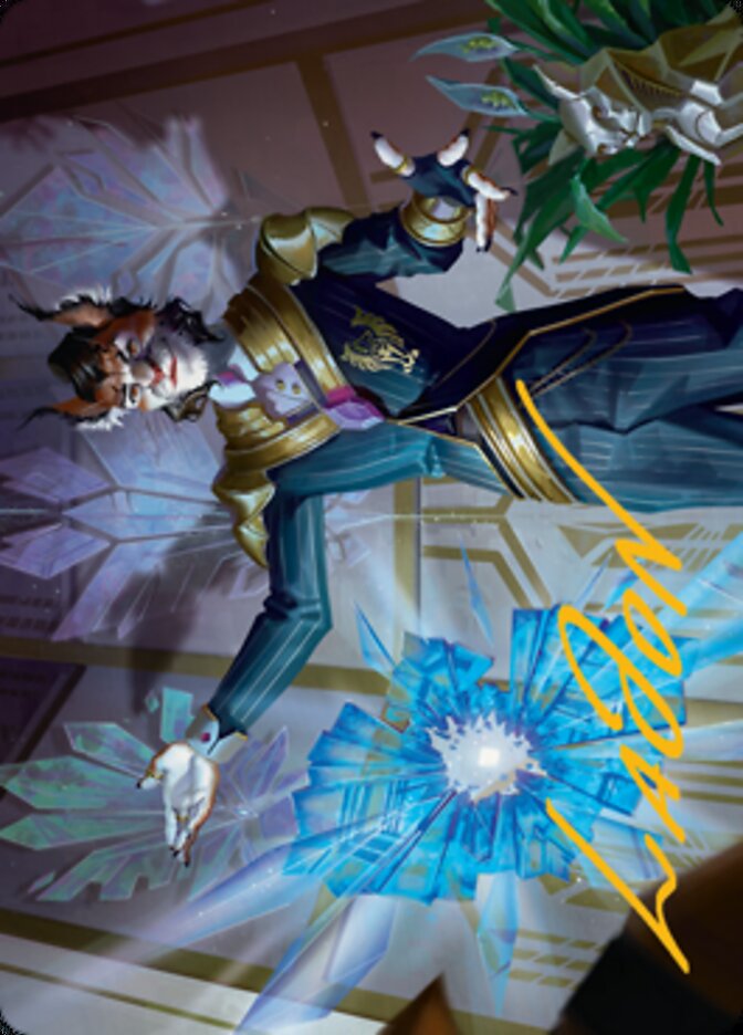 Kros, Defense Contractor Art Card (Gold-Stamped Signature) [Streets of New Capenna Art Series] | Good Games Modbury