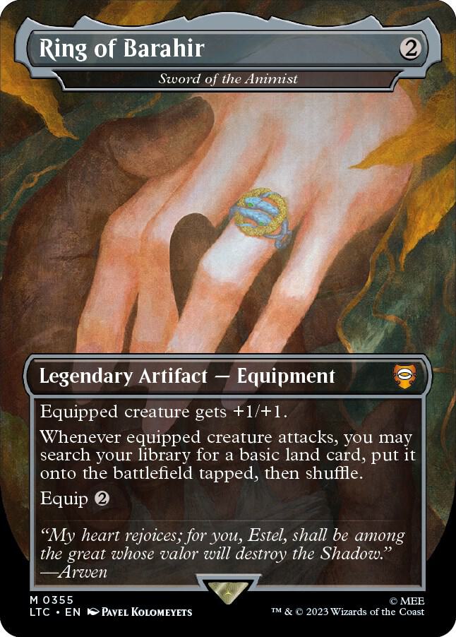 Ring of Barahir Sword of the Animist Borderless 355 (Commander: The Lord of the Rings: Tales of Middle-earth)  - Borderless Foil | Good Games Modbury