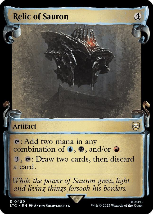 Relic of Sauron Showcase Scrolls 489 (Commander: The Lord of the Rings: Tales of Middle-earth)  - Showcase Scroll Foil | Good Games Modbury