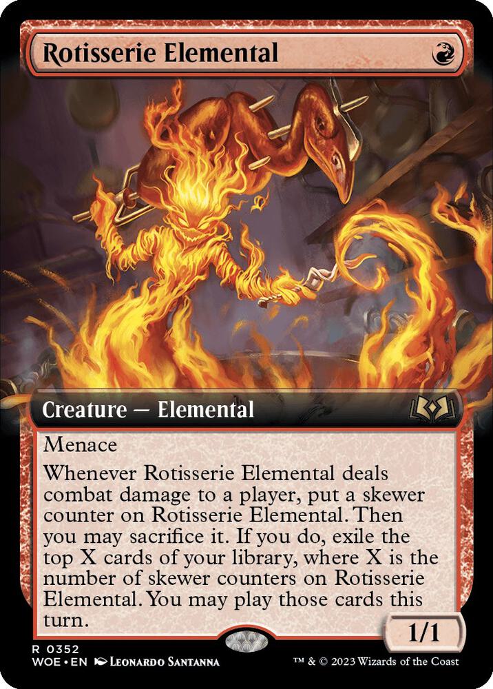 Rotisserie Elemental 352/276 (Wilds of Eldraine)  - Extended Art Foil | Good Games Modbury