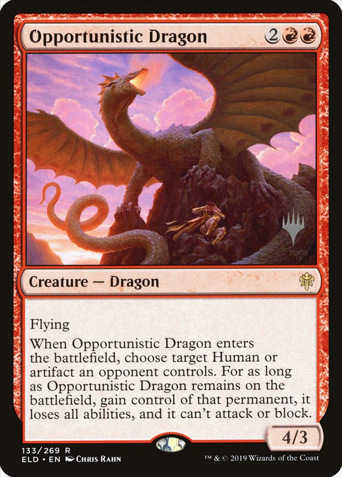 Opportunistic Dragon (Promo Pack) [Throne of Eldraine Promos] | Good Games Modbury