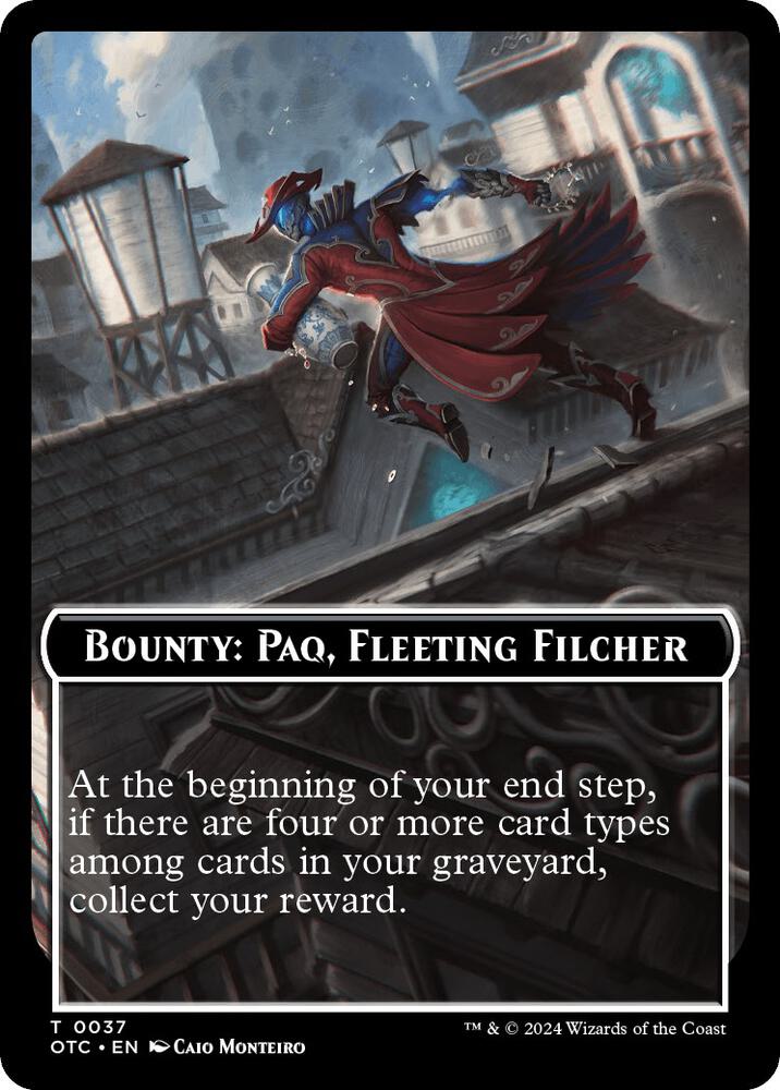 Bounty Paq Fleeting Filcher Bounty Rules Double Sided Token 37 (Commander: Outlaws of Thunder Junction)  | Good Games Modbury