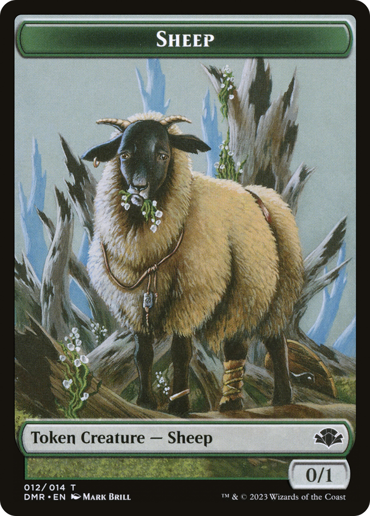 Sheep Token [Dominaria Remastered Tokens] | Good Games Modbury