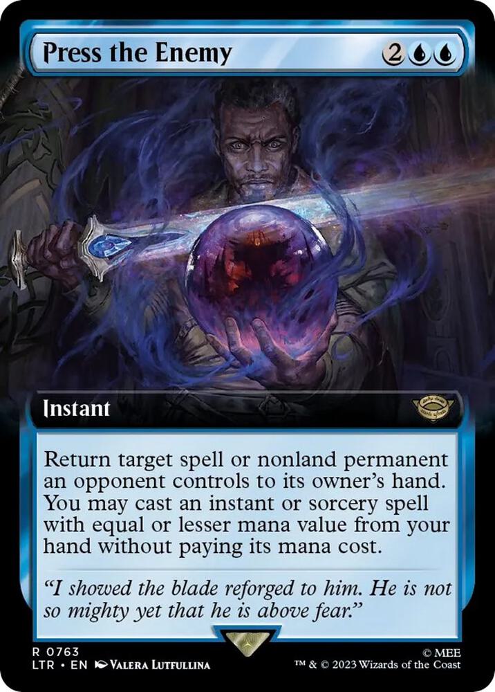 Press the Enemy 763/281 (Universes Beyond: The Lord of the Rings: Tales of Middle-earth)  - Extended Art Surge Foil | Good Games Modbury