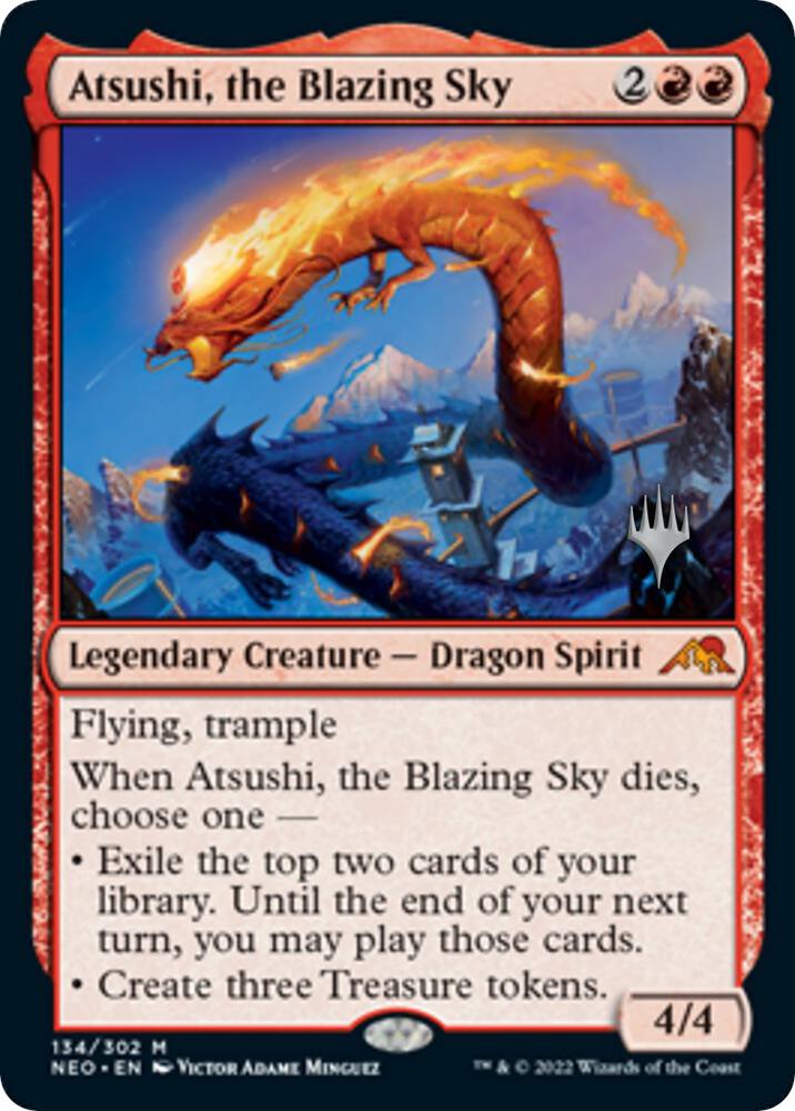 Atsushi the Blazing Sky 134 (Promo Pack: Kamigawa: Neon Dynasty)  | Good Games Modbury