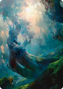 Forest Art Card 21 81 Gold Stamped Signature 21 (Art Series: Zendikar Rising)  | Good Games Modbury