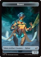 Robot // Emblem - Tezzeret, Cruel Captain Double-Sided Token [Edge of Eternities Tokens] | Good Games Modbury