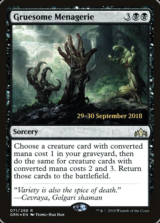 Gruesome Menagerie [Guilds of Ravnica Prerelease Promos] | Good Games Modbury