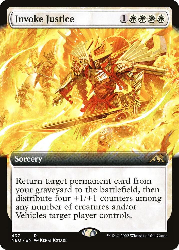 Invoke Justice 437/302 (Kamigawa: Neon Dynasty)  - Extended Art Foil | Good Games Modbury