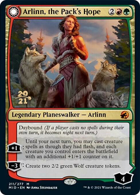 Arlinn, the Pack's Hope // Arlinn, the Moon's Fury 211s/171 (Prerelease Cards)  - PreRelease Foil | Good Games Modbury