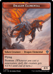 Dragon Elemental // Bird Illusion Double-Sided Token [Outlaws of Thunder Junction Commander Tokens] | Good Games Modbury