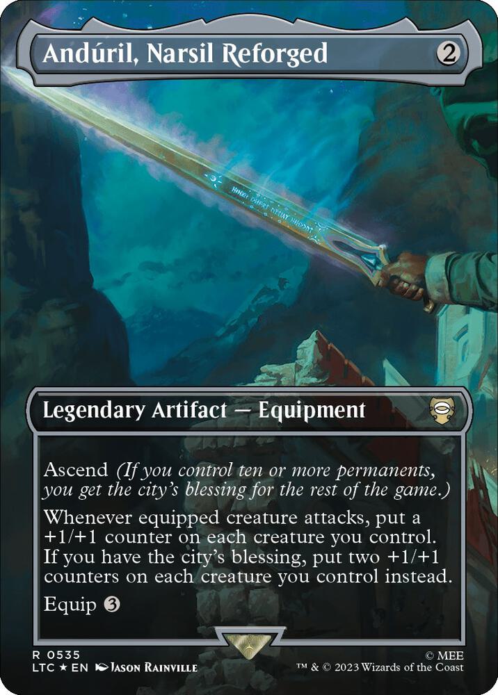 Andúril, Narsil Reforged 535/84 (Commander: The Lord of the Rings: Tales of Middle-earth)  - Borderless Surge Foil | Good Games Modbury