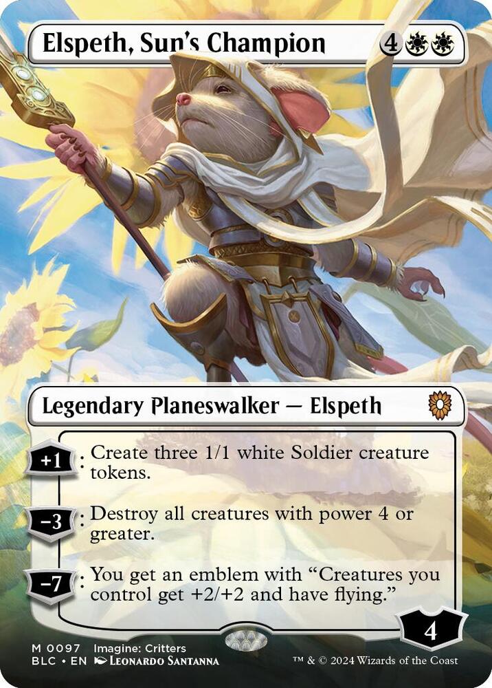 Elspeth, Sun's Champion 97 (Commander: Bloomburrow)  - Borderless Foil | Good Games Modbury