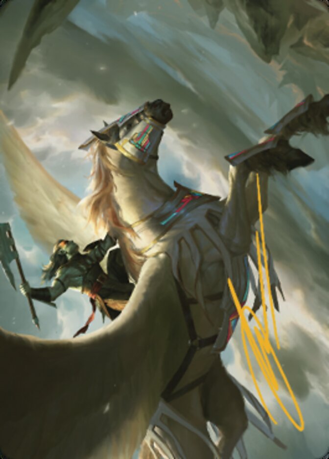 Cleaving Skyrider Art Card (Gold-Stamped Signature) [Dominaria United Art Series] | Good Games Modbury