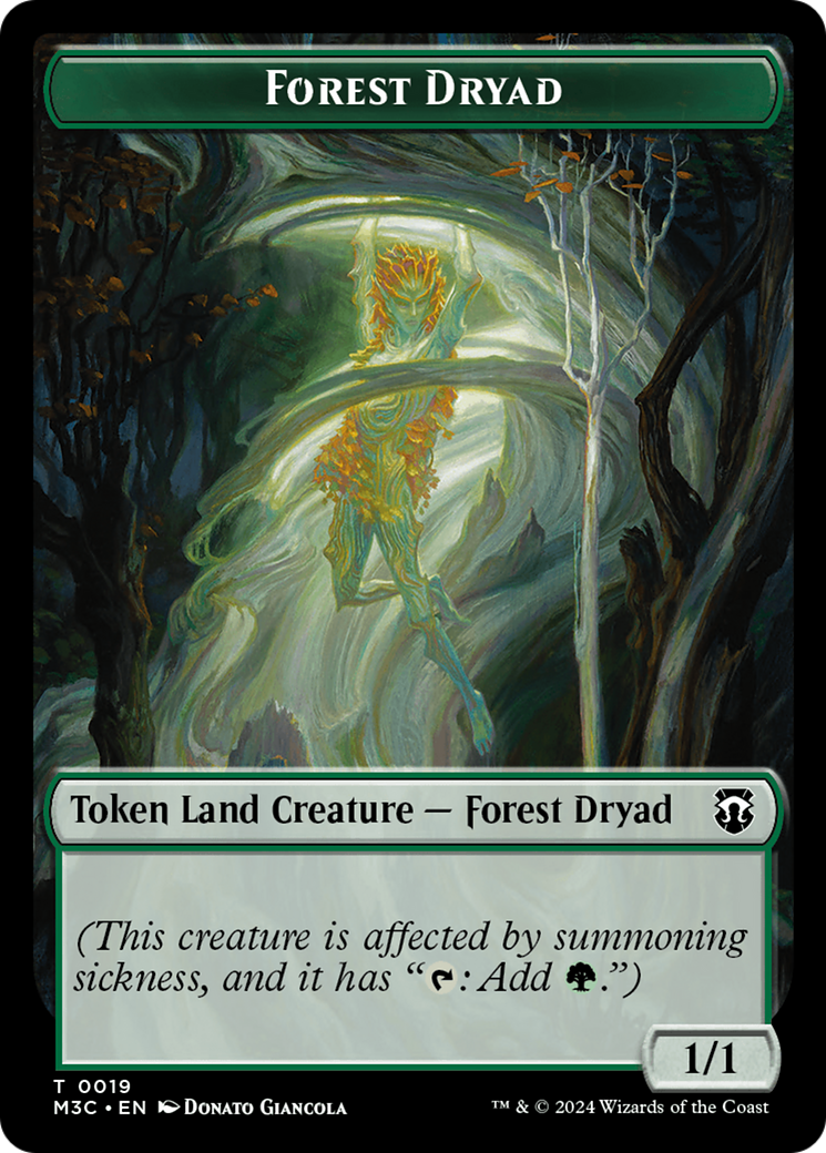 Boar (Ripple Foil) // Forest Dryad Double-Sided Token [Modern Horizons 3 Commander Tokens] | Good Games Modbury