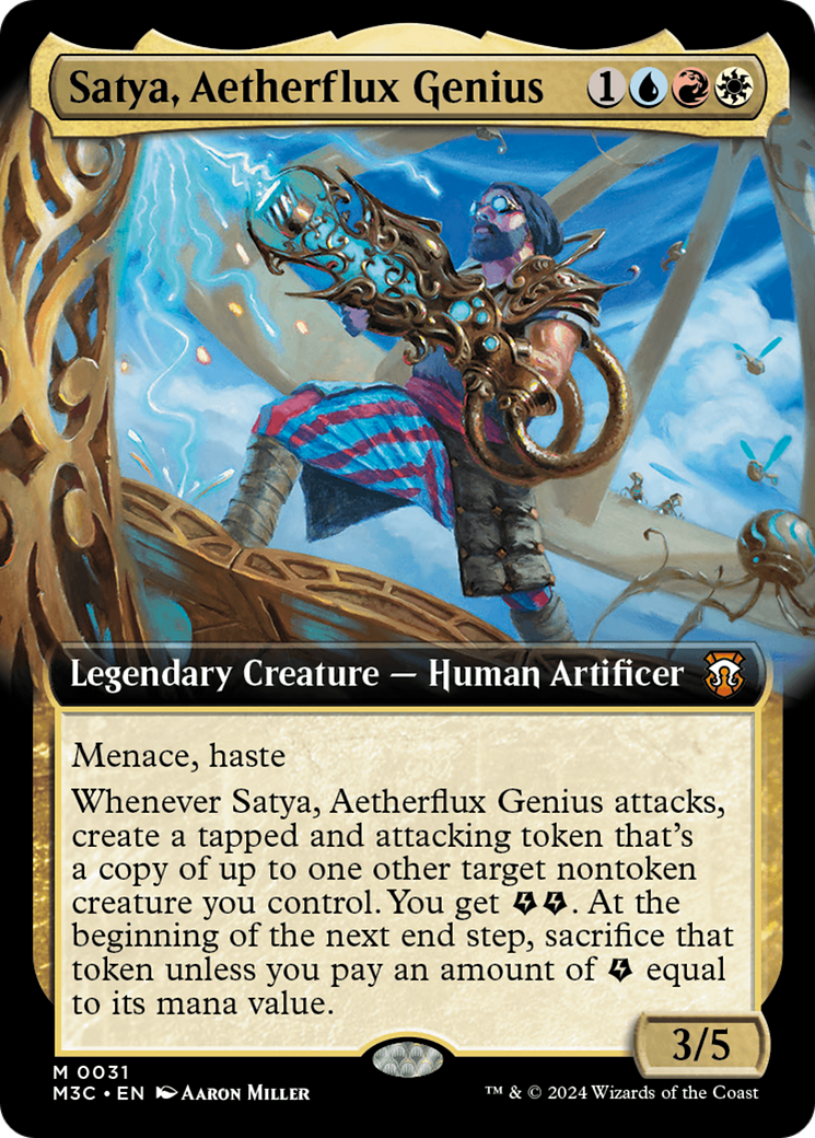 Satya, Aetherflux Genius (Extended Art) [Modern Horizons 3 Commander] | Good Games Modbury