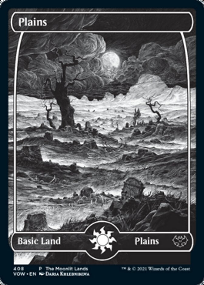 Plains (The Moonlit Lands) (Foil Etched) [Innistrad: Crimson Vow Promos] | Good Games Modbury