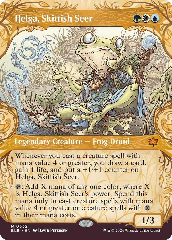 Helga, Skittish Seer 332 (Bloomburrow)  - Showcase Foil | Good Games Modbury