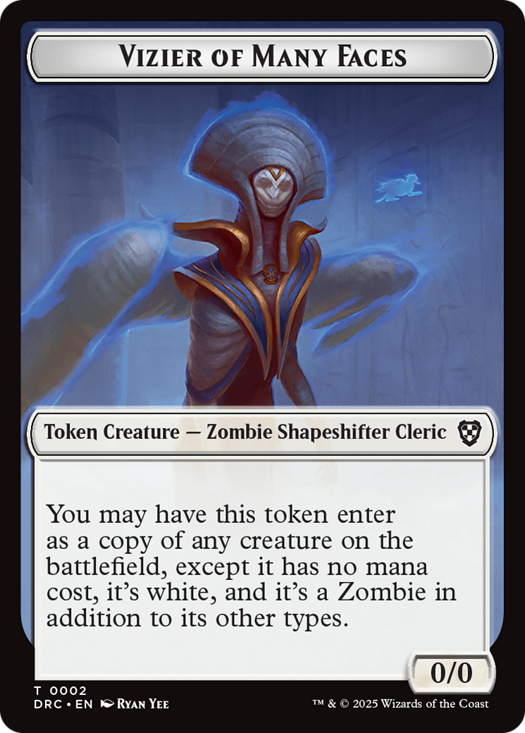 Angel of Sanctions // Vizier of Many Faces Double-Sided Token [Aetherdrift Commander] | Good Games Modbury