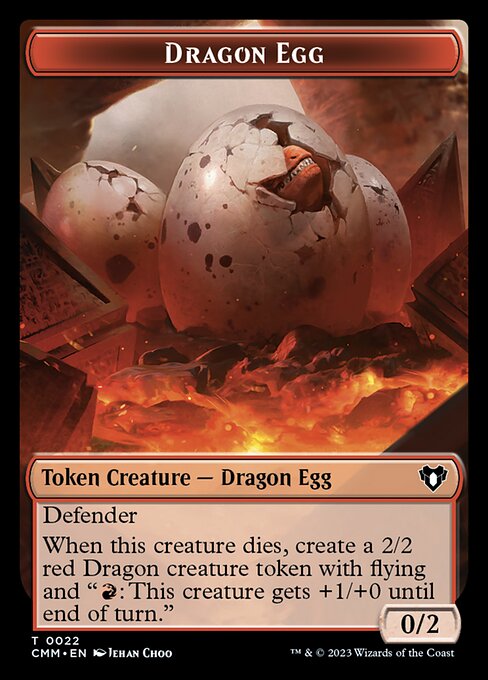 Treasure // Dragon Egg Double-Sided Token [Commander Masters Tokens] | Good Games Modbury