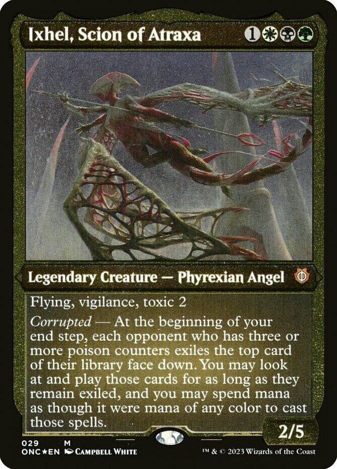 Ixhel Scion of Atraxa Display Commander Foil Etched Thick Stock 29 (Commander: Phyrexia: All Will Be One)  - Foil | Good Games Modbury