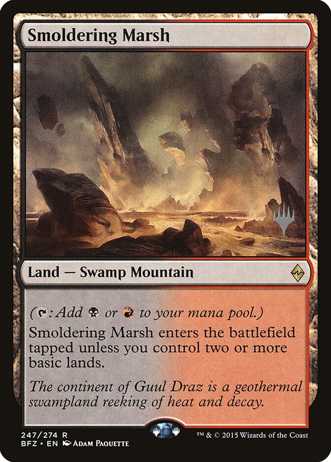Smoldering Marsh [Battle for Zendikar Promos] | Good Games Modbury