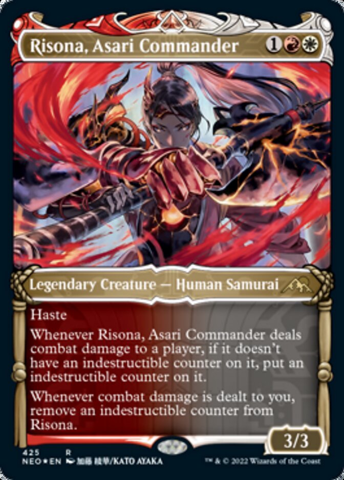 Risona, Asari Commander (Showcase) (Foil Etched) [Kamigawa: Neon Dynasty] | Good Games Modbury