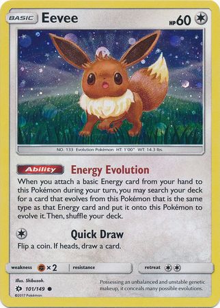 Eevee (101/149) (Cosmos Holo) [Sun & Moon: Base Set] | Good Games Modbury