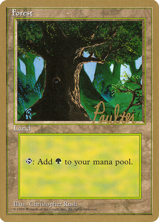 Forest (pp377) (Preston Poulter) [Pro Tour Collector Set] | Good Games Modbury