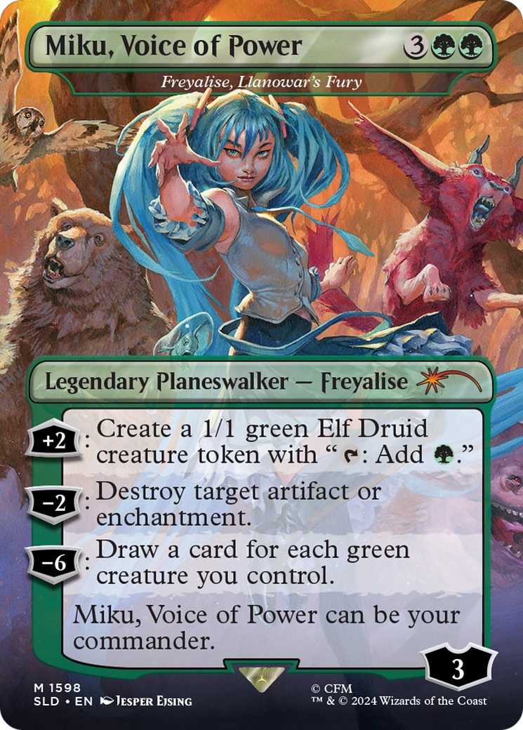 Miku, Voice of Power - Freyalise, Llanowar's Fury [Secret Lair Drop Series] | Good Games Modbury