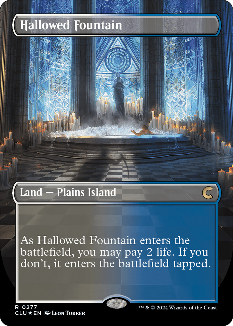 Hallowed Fountain (Borderless) [Ravnica: Clue Edition] | Good Games Modbury
