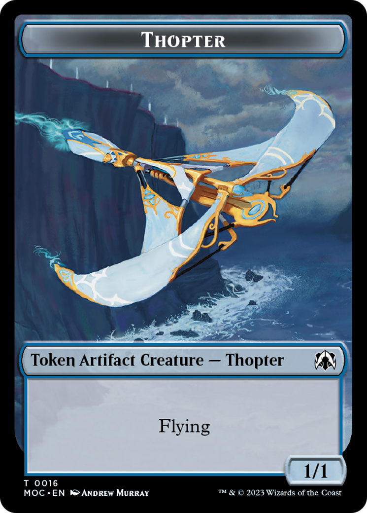 Thopter // Gold Double-Sided Token [March of the Machine Commander Tokens] | Good Games Modbury