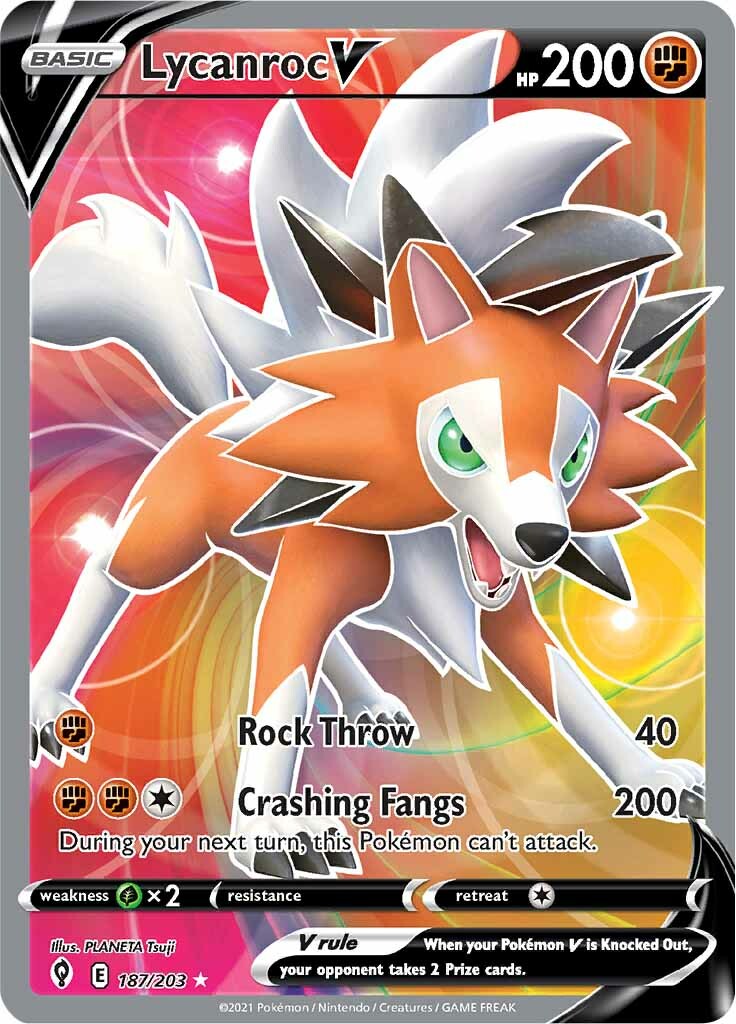 Lycanroc V (187/203) [Sword & Shield: Evolving Skies] | Good Games Modbury