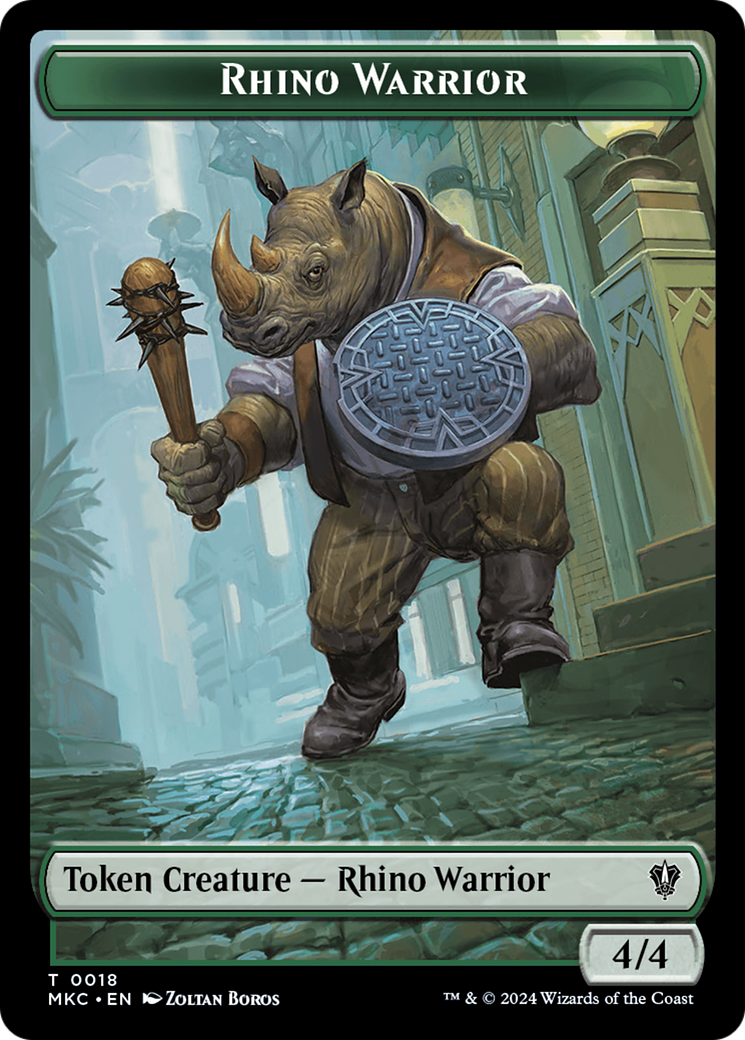 Thopter // Rhino Warrior Double-Sided Token [Murders at Karlov Manor Commander Tokens] | Good Games Modbury