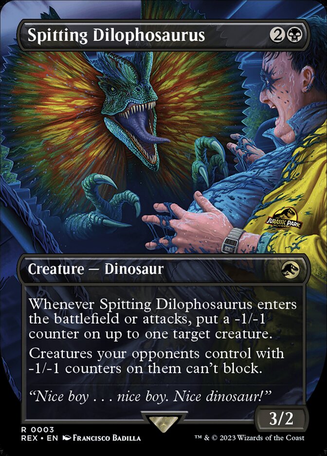 Spitting Dilophosaurus Borderless 3 (Universes Beyond: Jurassic World Collection)  - Borderless | Good Games Modbury