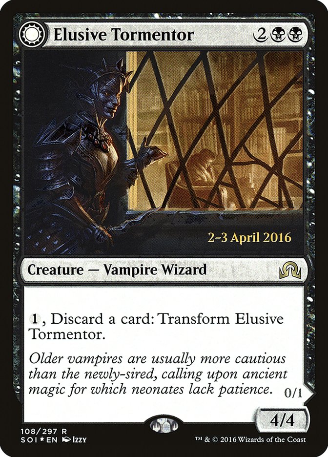 Elusive Tormentor // Insidious Mist [Shadows over Innistrad Prerelease Promos] | Good Games Modbury