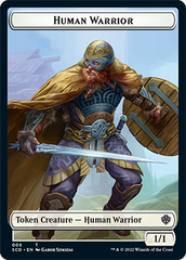 Saproling // Human Warrior Double-Sided Token [Starter Commander Decks] | Good Games Modbury