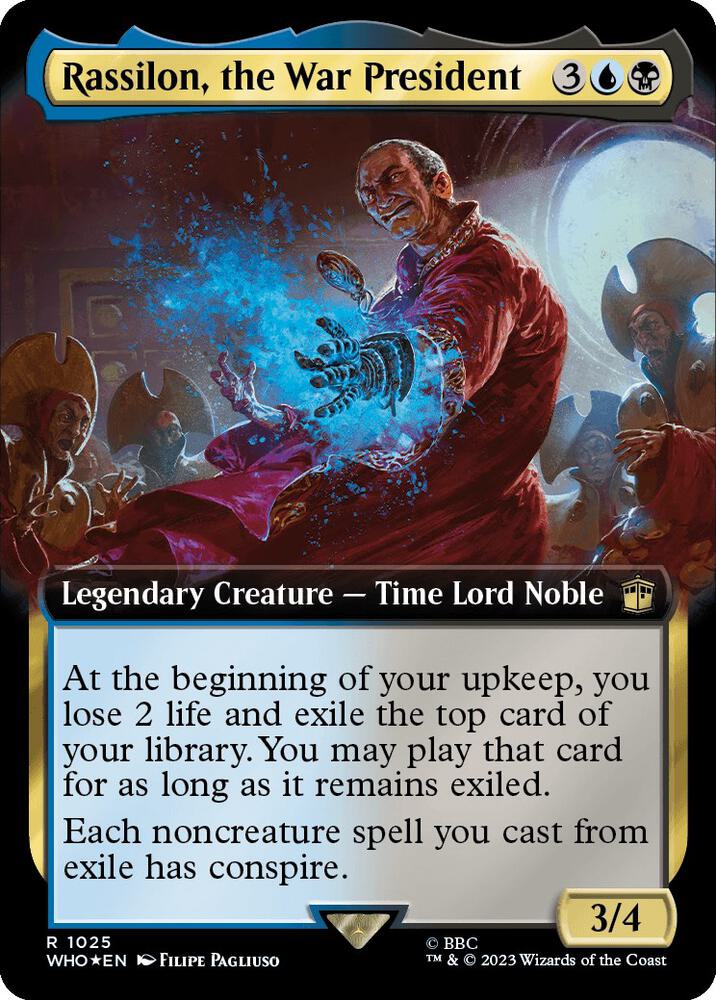 Rassilon, the War President 1025/331 (Universes Beyond: Doctor Who)  - Extended Art Surge Foil | Good Games Modbury