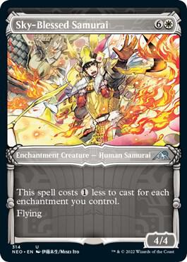 Sky-Blessed Samurai 314/302 (Kamigawa: Neon Dynasty)  - Showcase Foil | Good Games Modbury