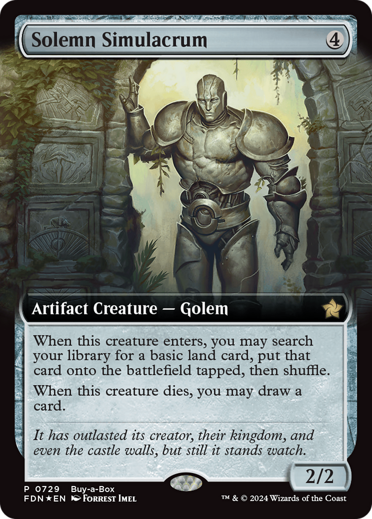Solemn Simulacrum (Extended Art) (Buy-A-Box) [Foundations Promos] | Good Games Modbury