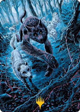Untamed Pup Art Card Gold Stamped Signature 77 (Art Series: Innistrad: Midnight Hunt)  | Good Games Modbury
