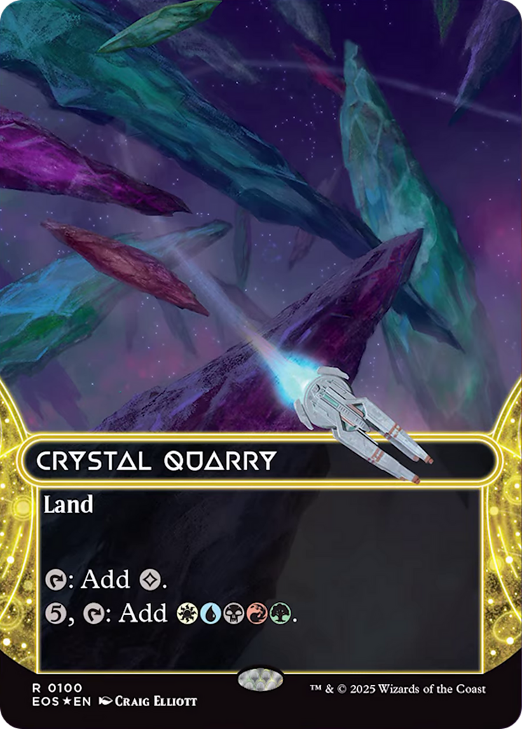 Crystal Quarry (0100) (Borderless) (Galaxy Foil) [Edge of Eternities: Stellar Sights] | Good Games Modbury