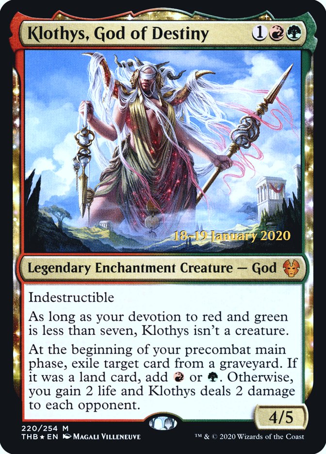 Klothys, God of Destiny [Theros Beyond Death Prerelease Promos] | Good Games Modbury